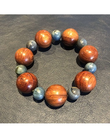 Bracelet perles Sang dragon / loupe d'Erable bleu   17