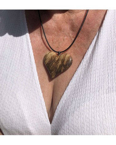 Collier Pendentif COEUR  TAMARIN  Loupe / 03