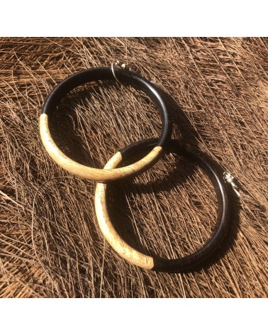 Boucles d'oreille Créoles en GRENADILLE / 07