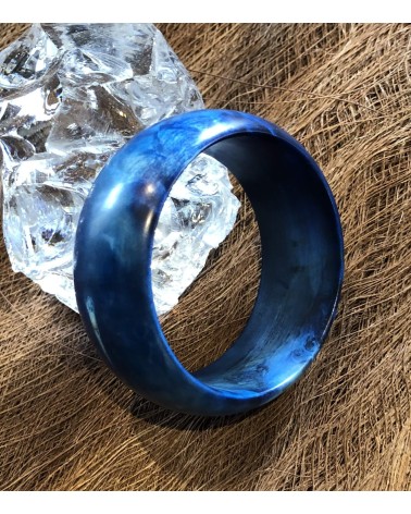 Bracelet en ERABLE échauffé  Stabilisé bleu  / 02