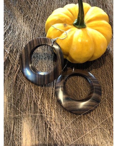 Boucles d'oreille forme lentille PALISSANDRE DE SANTOS / 10