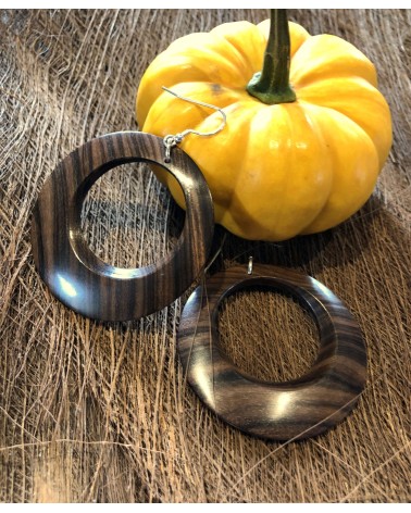 Boucles d'oreille forme lentille PALISSANDRE DE SANTOS / 10