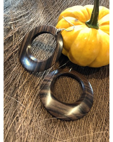Boucles d'oreille forme lentille PALISSANDRE DE SANTOS / 10