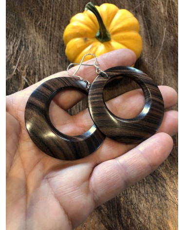 Boucles d'oreille forme lentille PALISSANDRE DE SANTOS / 10