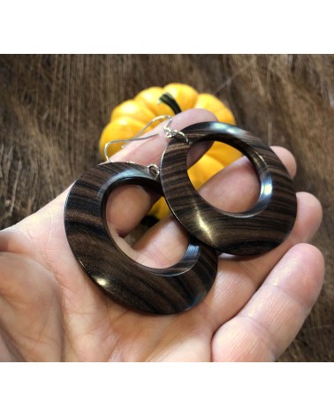 Boucles d'oreille forme lentille PALISSANDRE DE SANTOS / 10