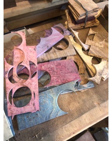 Matière première / plaquettes d'essences stabilisées en couleur