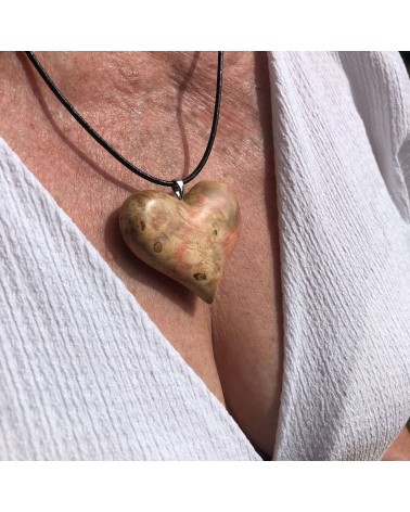 Collier Pendentif COEUR LOUPE D'ERABLE / 14