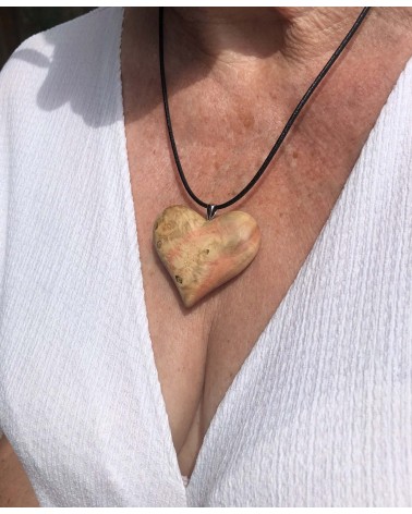 Collier Pendentif COEUR LOUPE D'ERABLE / 14