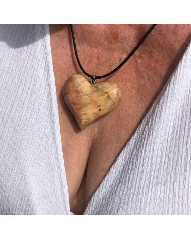 Collier Pendentif COEUR LOUPE D'ERABLE / 14