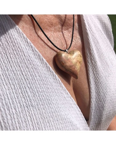Collier Pendentif COEUR LOUPE D'ERABLE / 14