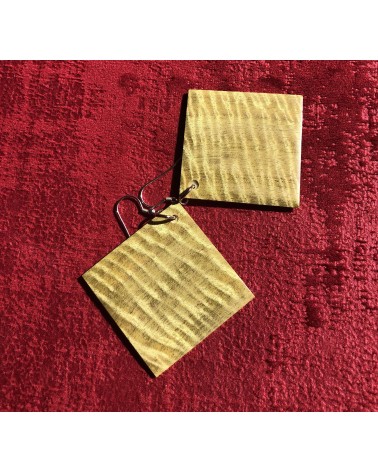 Boucles d'oreille Carré en MANGUIER ONDÉ  / 18 Boucles d'oreille Carré en MANGUIER ONDÉ  / 18