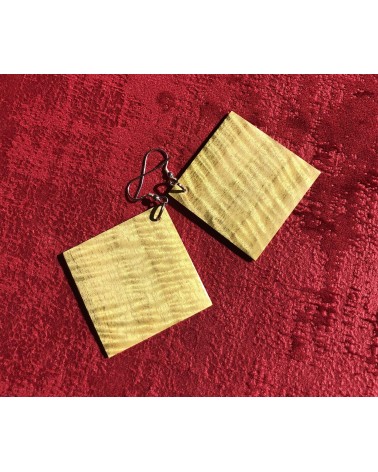 Boucles d'oreille Carré en MANGUIER ONDÉ  / 18 Boucles d'oreille Carré en MANGUIER ONDÉ  / 18
