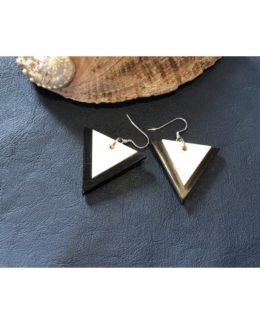 Boucles d'oreille triangle en ÉBÈNE-OS / 33