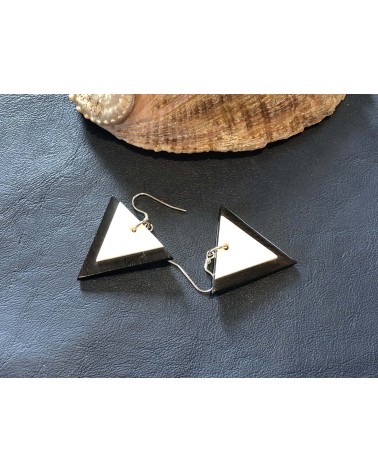 Boucles d'oreille triangle en ÉBÈNE-OS / 33