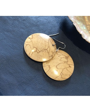 Boucles d'oreille forme lentille ZEBRAWOOD échauffé / 35