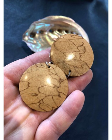 Boucles d'oreille forme lentille ZEBRAWOOD échauffé / 35